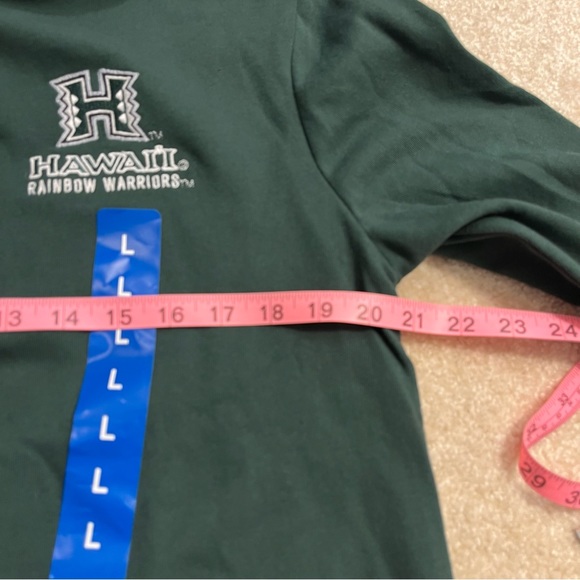 NEW Hawaii Rainbow Warriors Shirt Womens Large Green NCAA Henley Hoodie Pullover - Picture 7 of 9